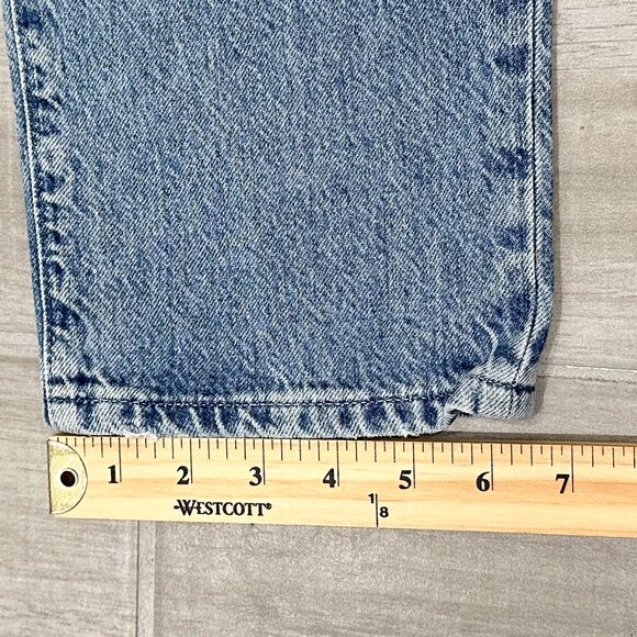 Triarchy Stove Pipe High-Rise Destroyed Distressed Jeans in Light Indigo Denim - Picture 15 of 16